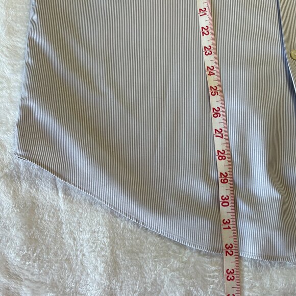 Pronto Uomo Dress Shirt Men's 18 32/33 Gray Striped Long Sleeve No Iron Slim Ft - Picture 10 of 10